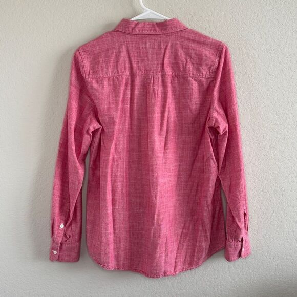 Banana Republic Long Sleeve Soft Washed Light Red Button-Up Shirt 100% Cotton - Picture 2 of 8